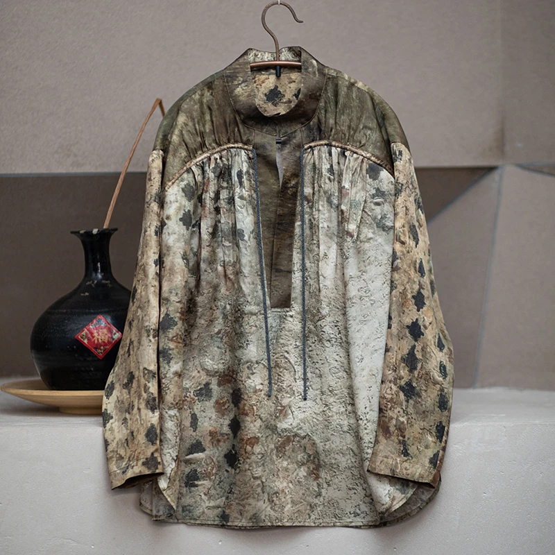 youyuansu/幽元素原创女装休闲宽松印花衬衫