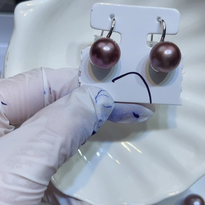 淡水珍珠耳饰银S925镶嵌