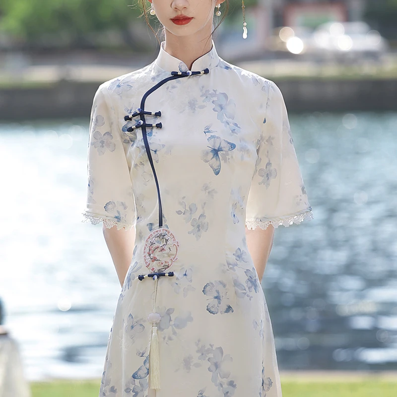 新中式绝美旗袍高端2025夏新款民国晚礼服日常可穿气质优雅连衣裙