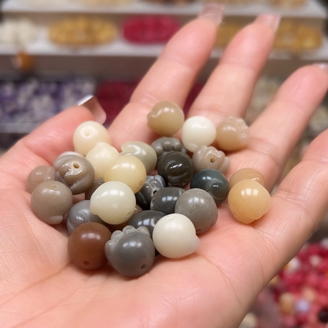 菩提根/象牙果手串微瑕卡12莫蓝蒂猫爪50颗