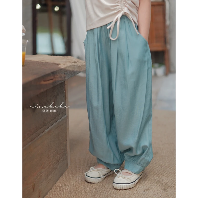 现货【甜心宝贝】2024春夏款宽松百搭休闲儿童裤熙熙可可KZ2456