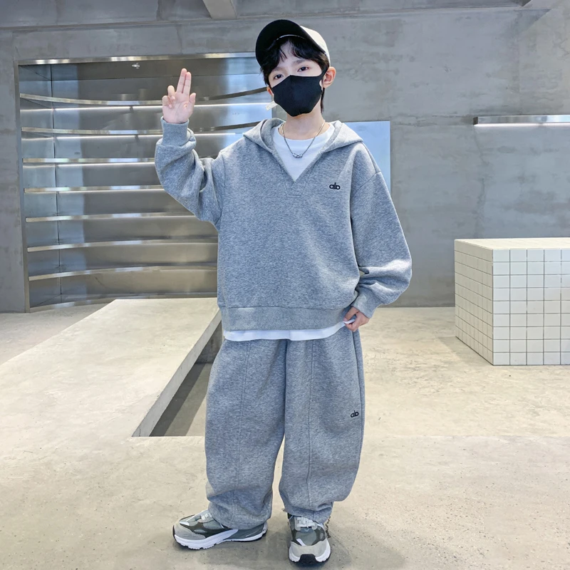 男童春秋款套装2025新款中大童洋气休闲两件套卫衣春装儿童棒球服