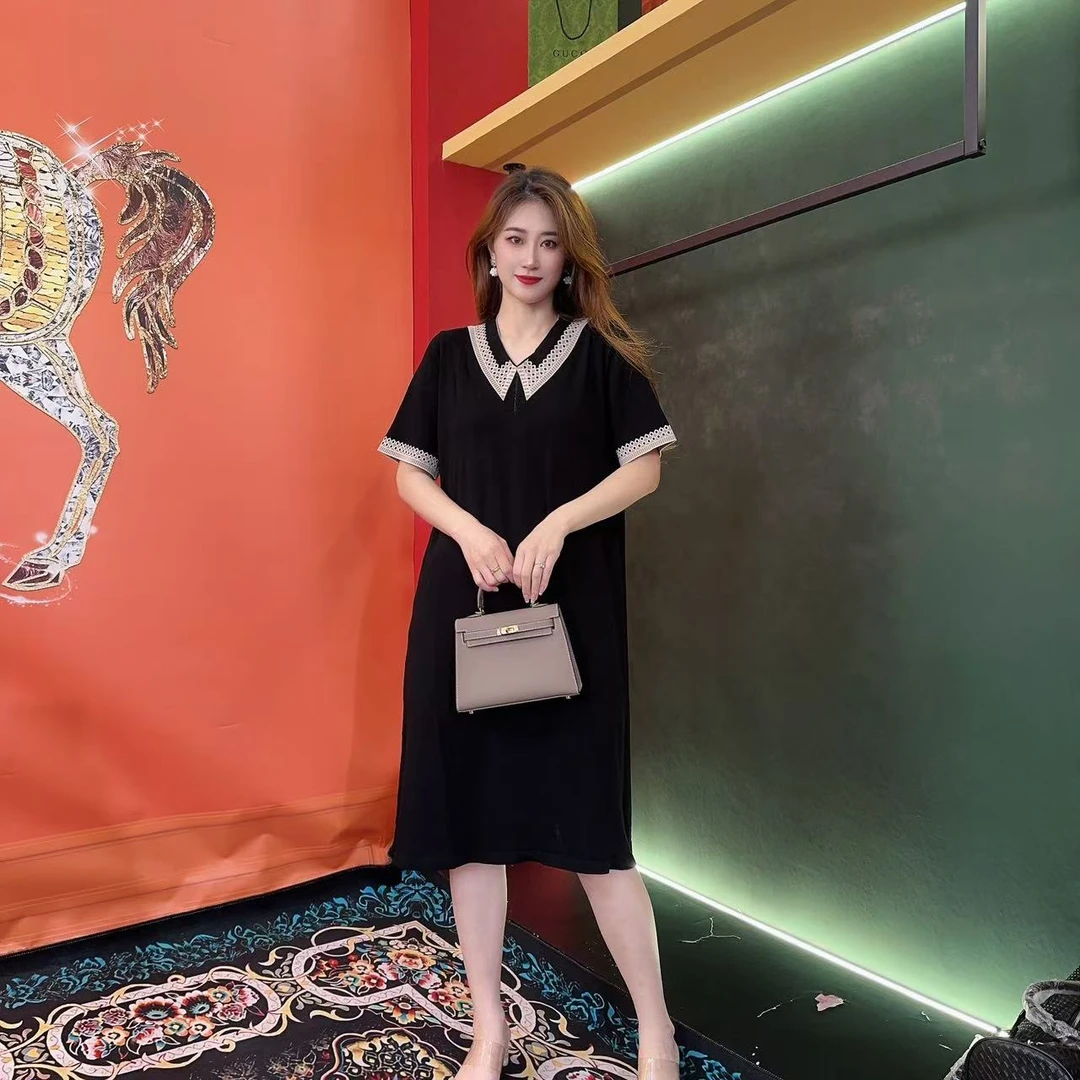 2315多金大码气质减龄长款A字裙子春秋季女装设计感连衣裙女