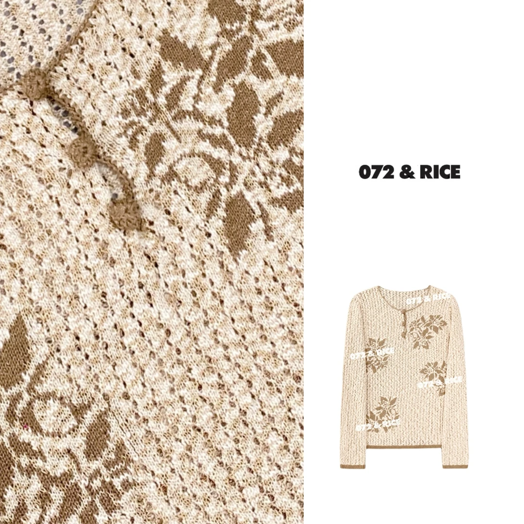 072 & RICE【丹麦】秋季休闲圆领长袖针织衫 N-32TH04