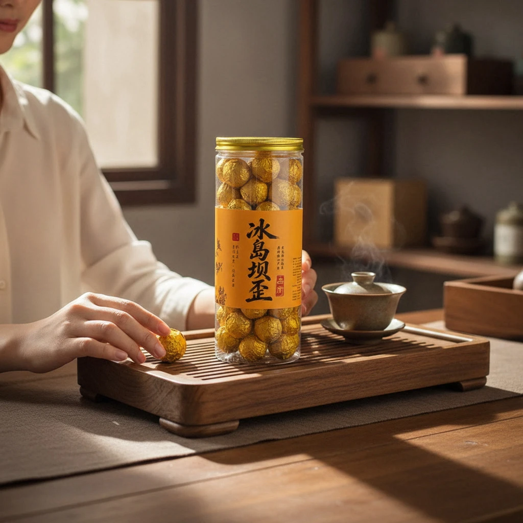 2019年 冰岛坝歪古树普洱生茶龙珠70颗*份(拍5发6)