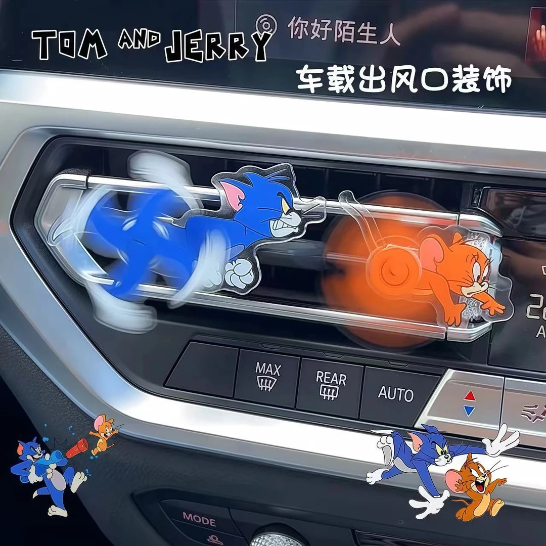 新款猫和老鼠出风口摆件回旋亚克力立牌汤姆和杰瑞旋转卡通创意夹