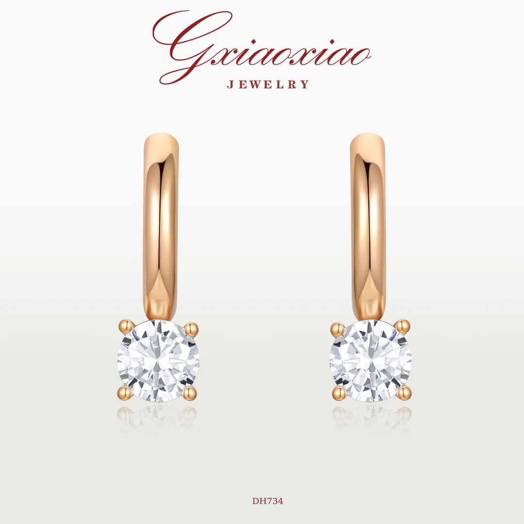 G XIAOXIAO 镀K金 轻奢气质时尚简约精致百搭耳环 DH734
