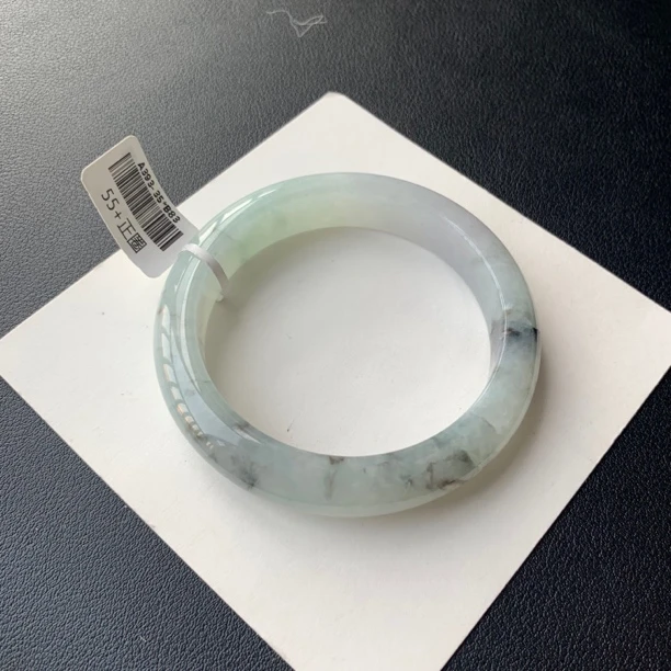 17号冰糯飘花55圈口翡翠A393-35（贯穿裂）