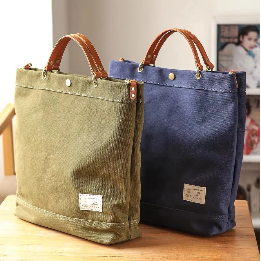 复古森系斜跨包重磅帆布包男女款 DM24B877