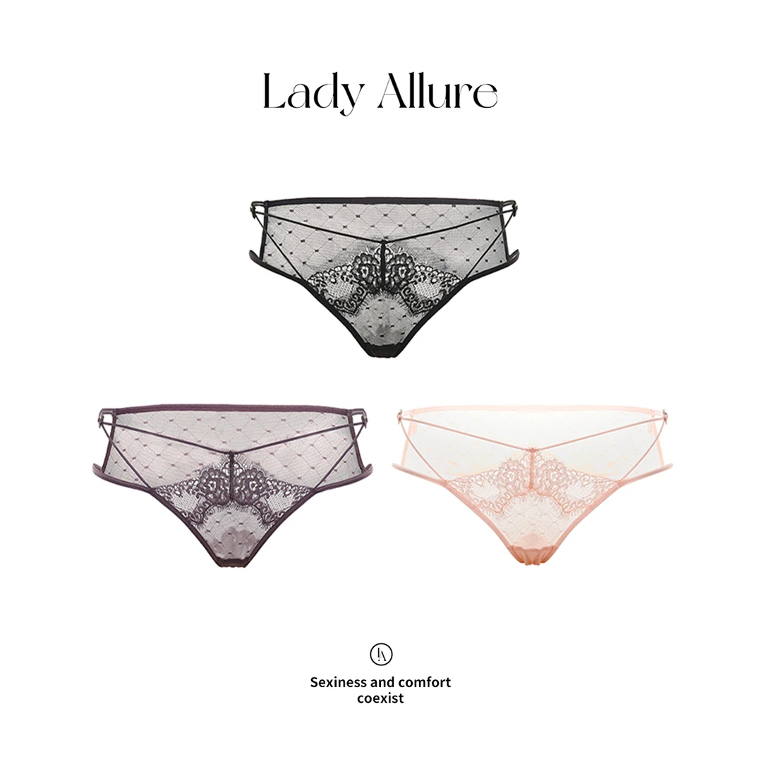 「LA」媚色腰姬*禁欲纯欲性感蕾丝交叉细带新款透气低腰三角内裤