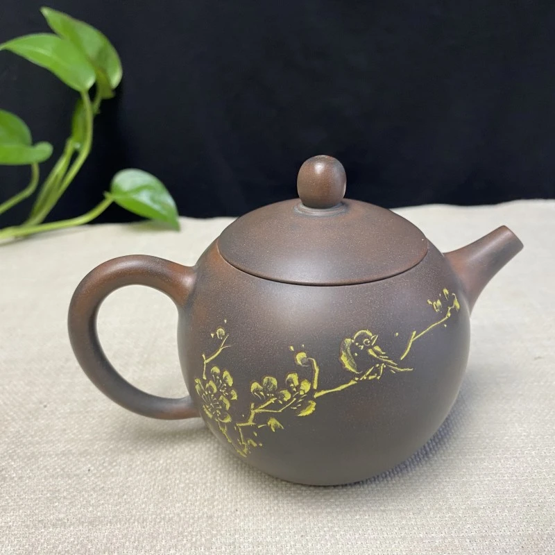 简易填彩中国风特价广西钦州坭兴陶手工220毫升中式泡茶家用茶具