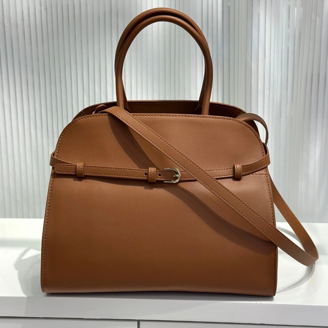 订制无lg高品质手提式托特包棕色单肩手提包斜跨轻奢风斜挎女士包