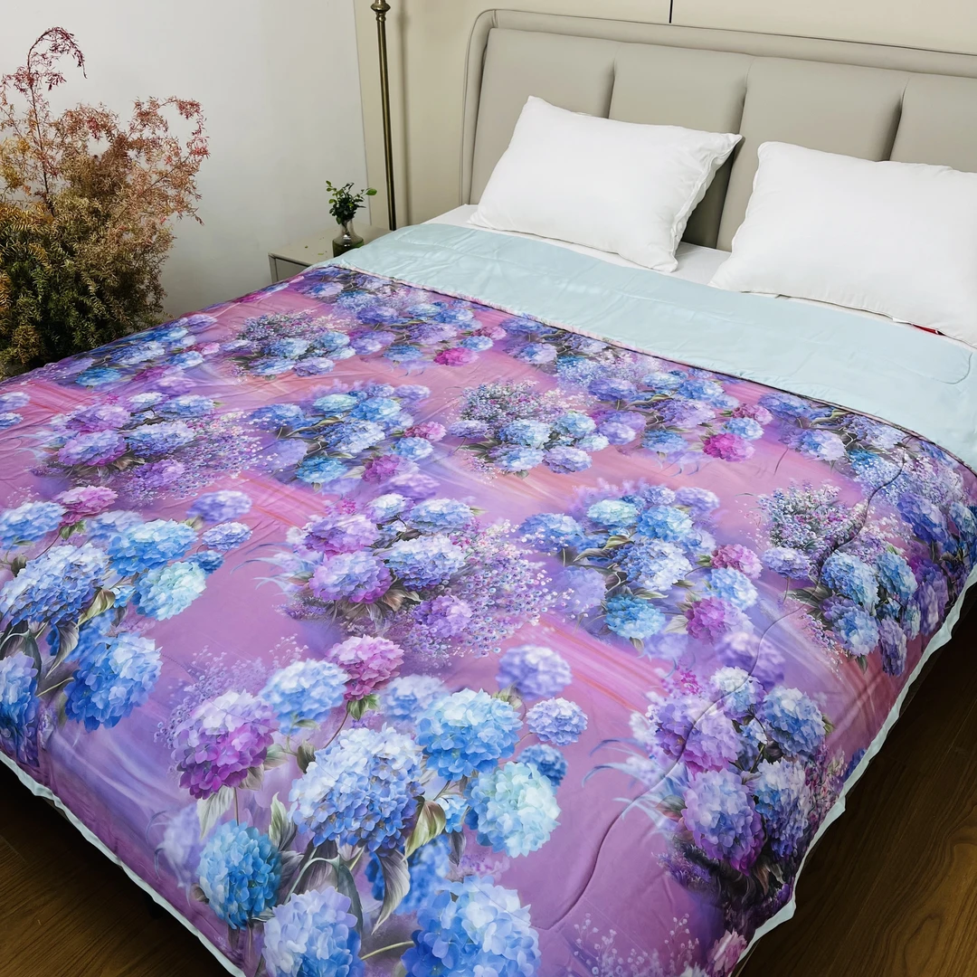 【紫韵花海】 高端奢华兰精天丝丝滑裸睡凉感夏被～可机洗