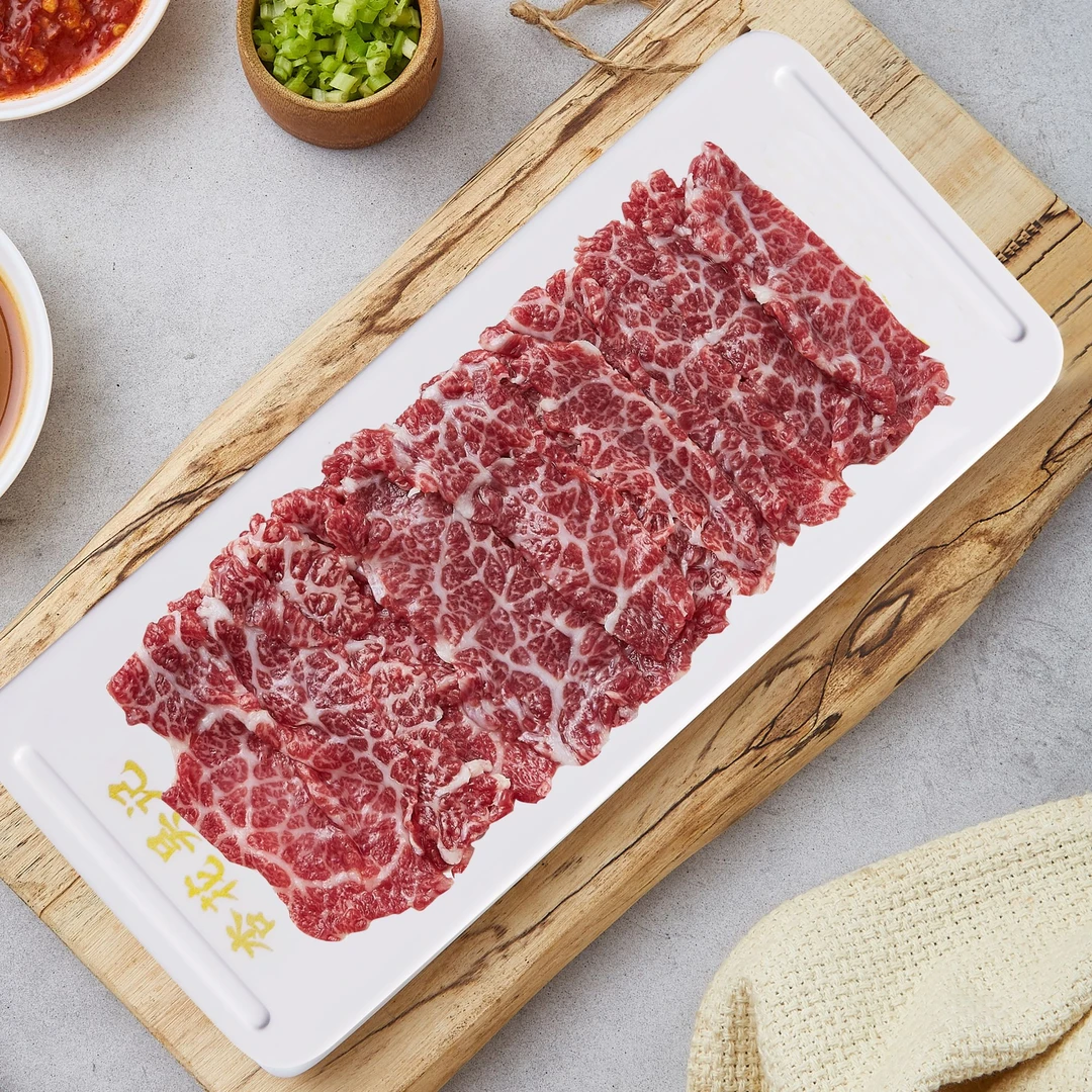 潮汕鲜切牛肉雪花吊龙/胸口油/三花趾/肥牛/匙仁/匙柄火锅食材