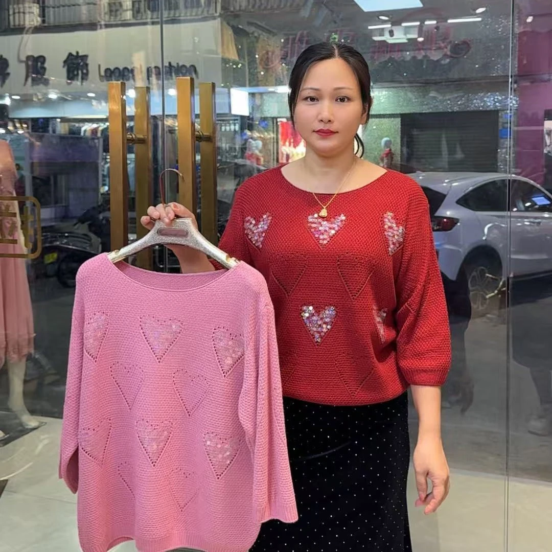 常规镂空圆领秋季长袖薄款衬衫袖毛针织衫网红秋冬