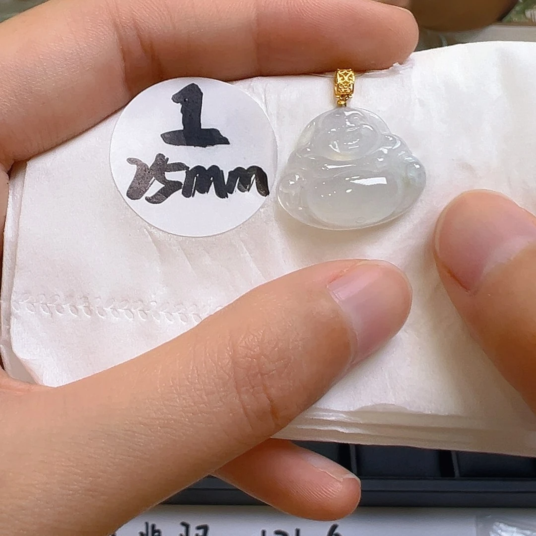 翡翠18K金镶嵌吊坠(不含链)翡翠