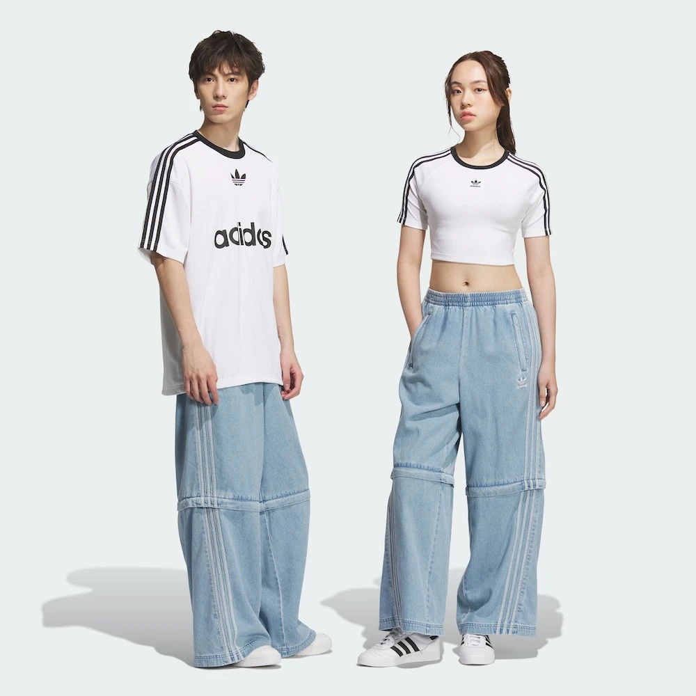 adidas阿迪达斯三叶草中性可拆卸牛仔扭扭裤KB6415