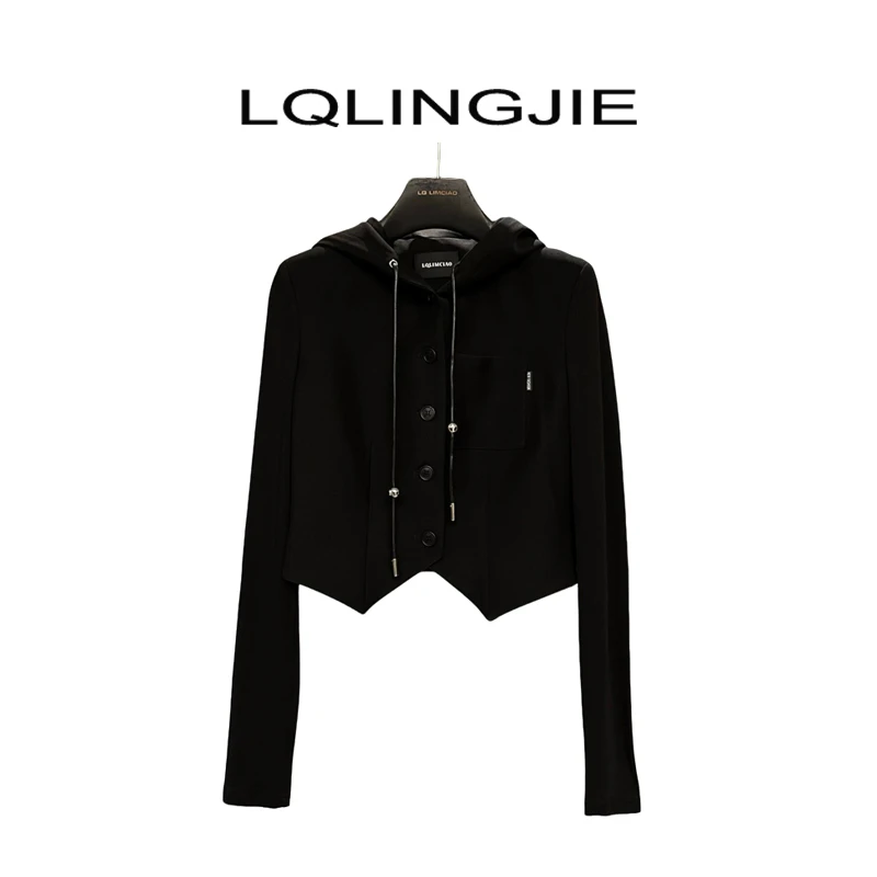 【Q-俏俏】设计师短款时尚小恶魔设计外套2095