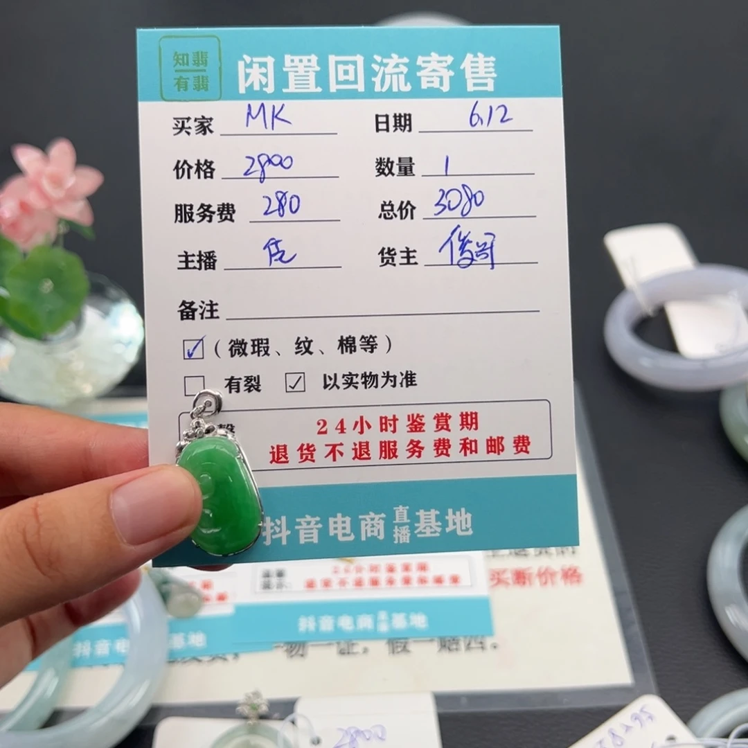 翡翠18K金镶嵌颈饰M***o