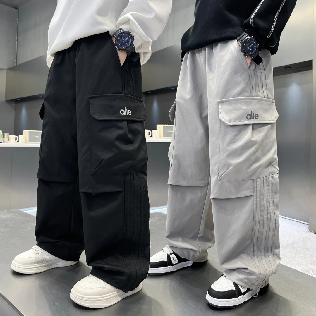 男童秋季工装裤2025新款中大童秋装宽松男孩春秋款儿童直筒裤子潮