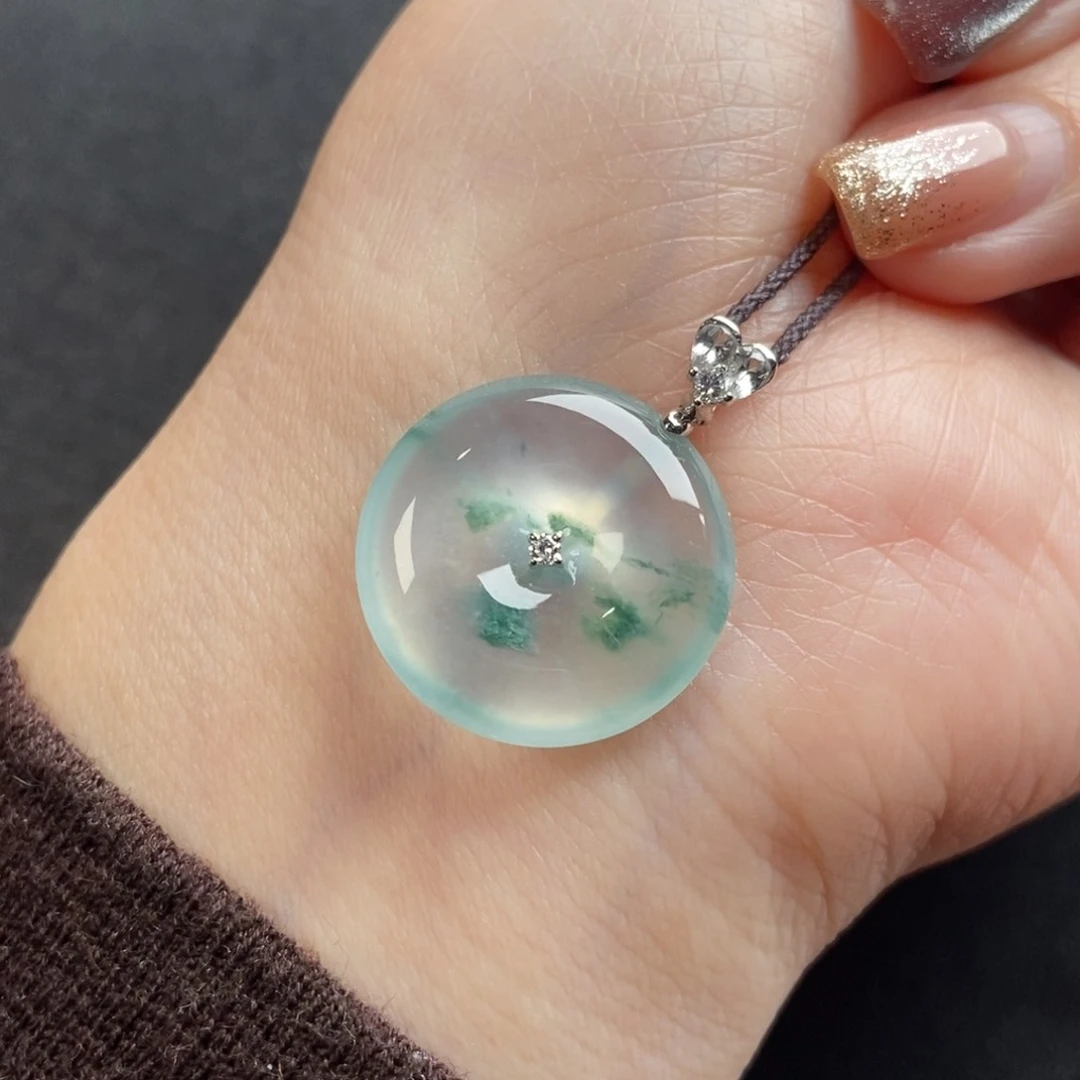 翡翠颈饰18K金镶嵌19.7-4.7