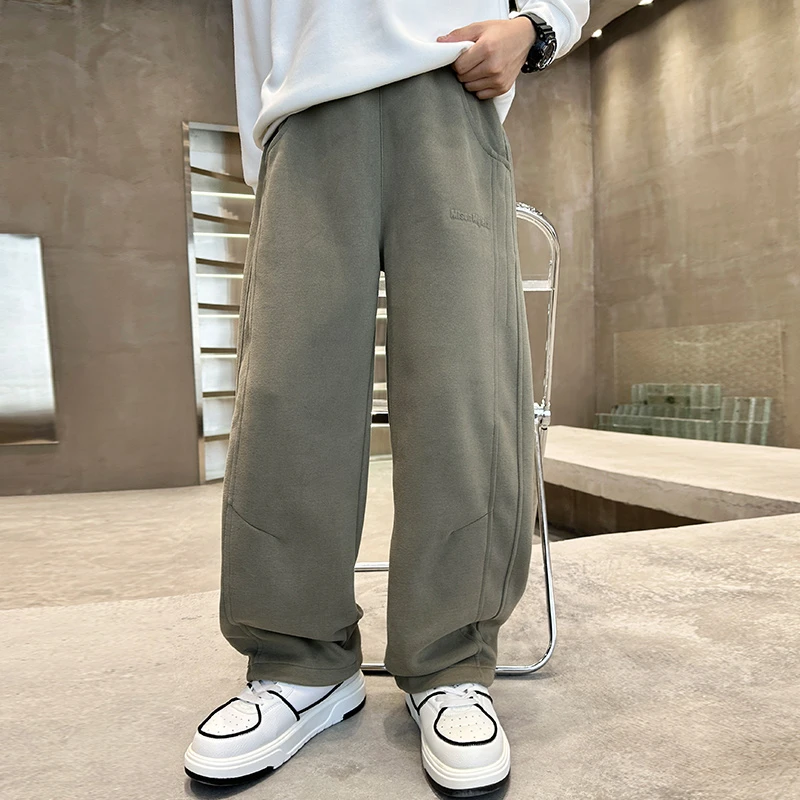 儿童装男童加绒裤子2025新款秋冬款运动男孩加厚冬季中大童卫裤潮