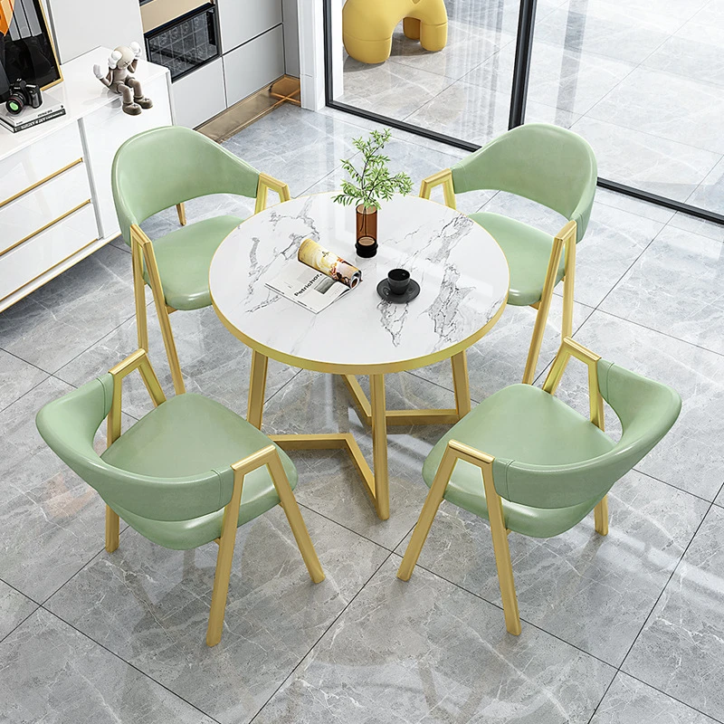 轻奢洽谈桌椅组合咖啡奶茶店休闲桌会客休闲桌便捷接待办公小圆桌