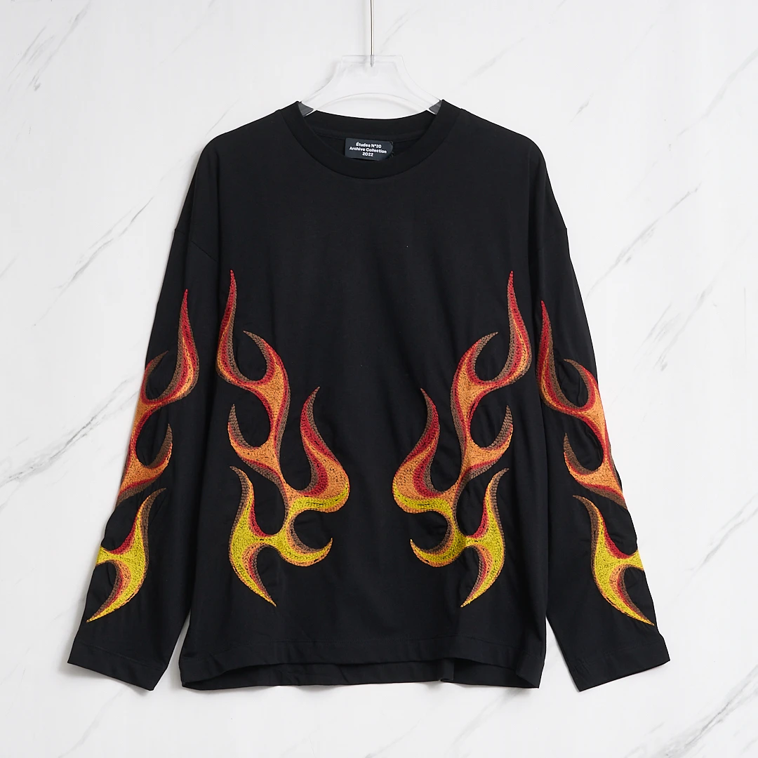 全新未使用/Etudes男士火焰印花T恤ETBU00165