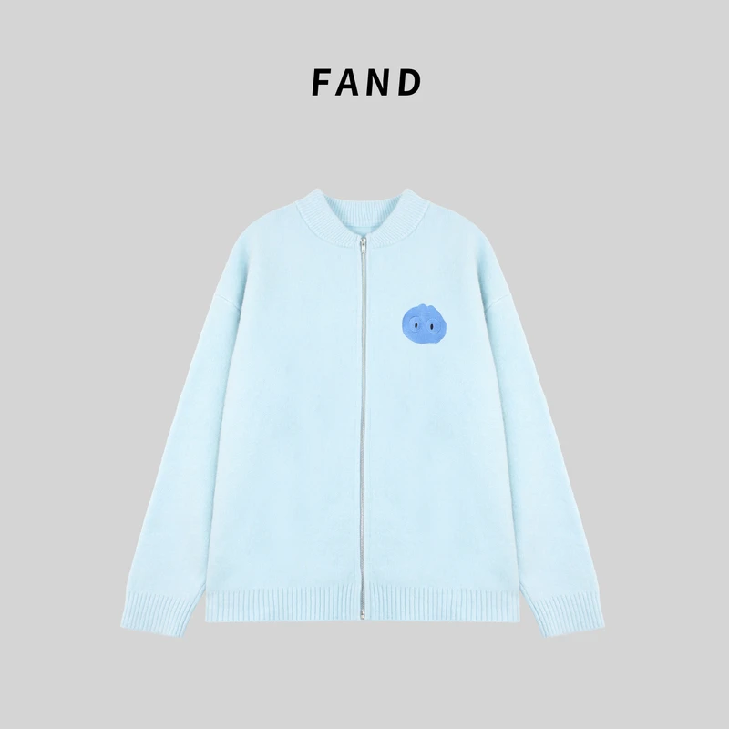FAND品牌【Monster】秋冬时尚加厚保暖刺绣拉链开衫外套毛衣针织衫