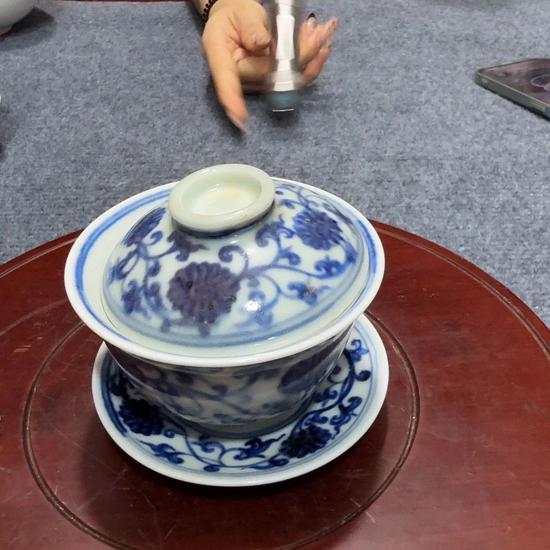 铝***置瓷片青花杯子一套完整完整完整