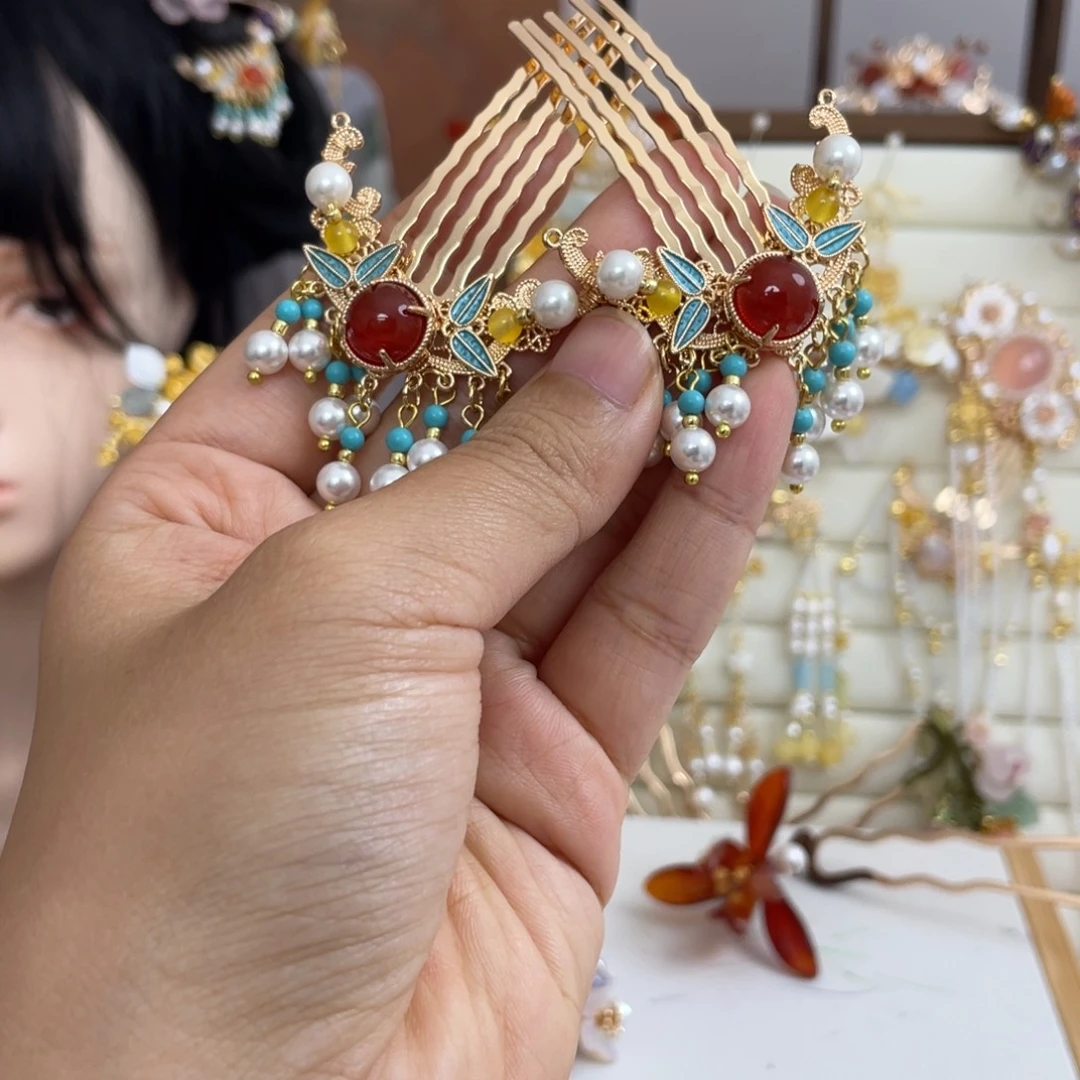 可***无醋酸铁合金发梳一对