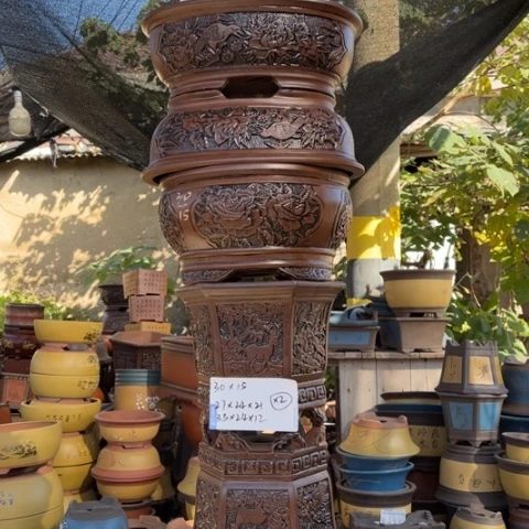 紫砂花盆特价特价包邮送盒