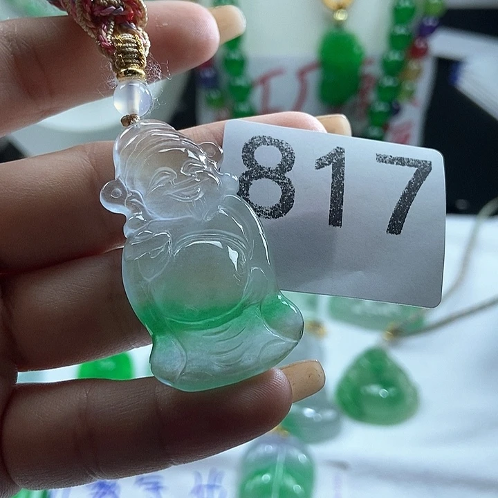 翡翠未镶嵌吊坠(赠链)