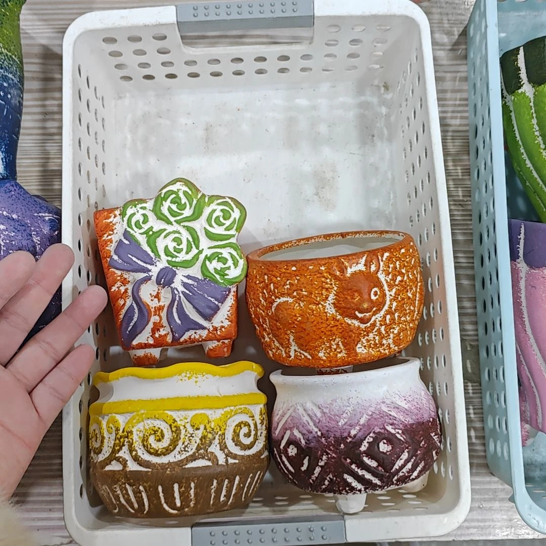 红陶吸水透气的白陶花盆凑满12发货