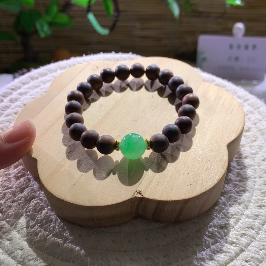 翡翠散珠天然缅a艳阳金丝绿