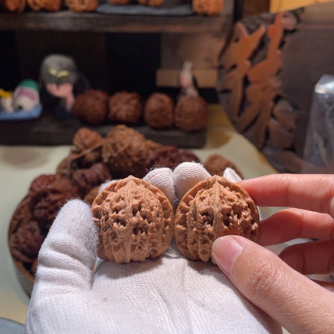 把件文玩核桃38三角白全品