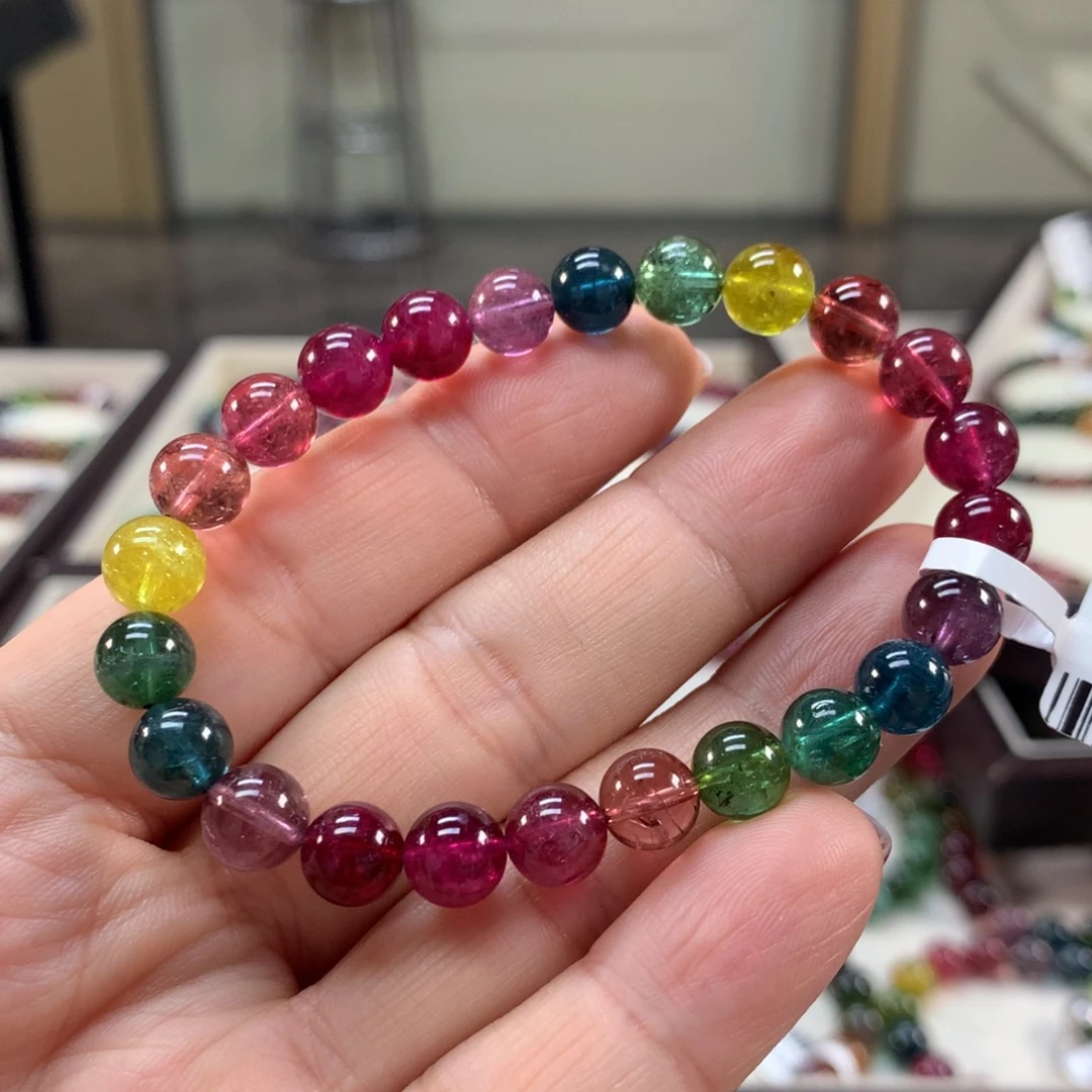 碧玺未镶嵌手链7.8左右