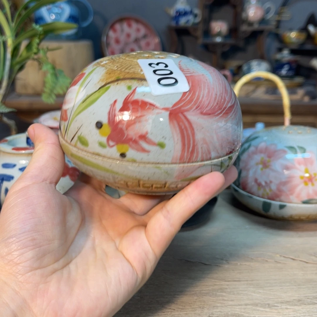 壶素浅陶瓷手工手绘