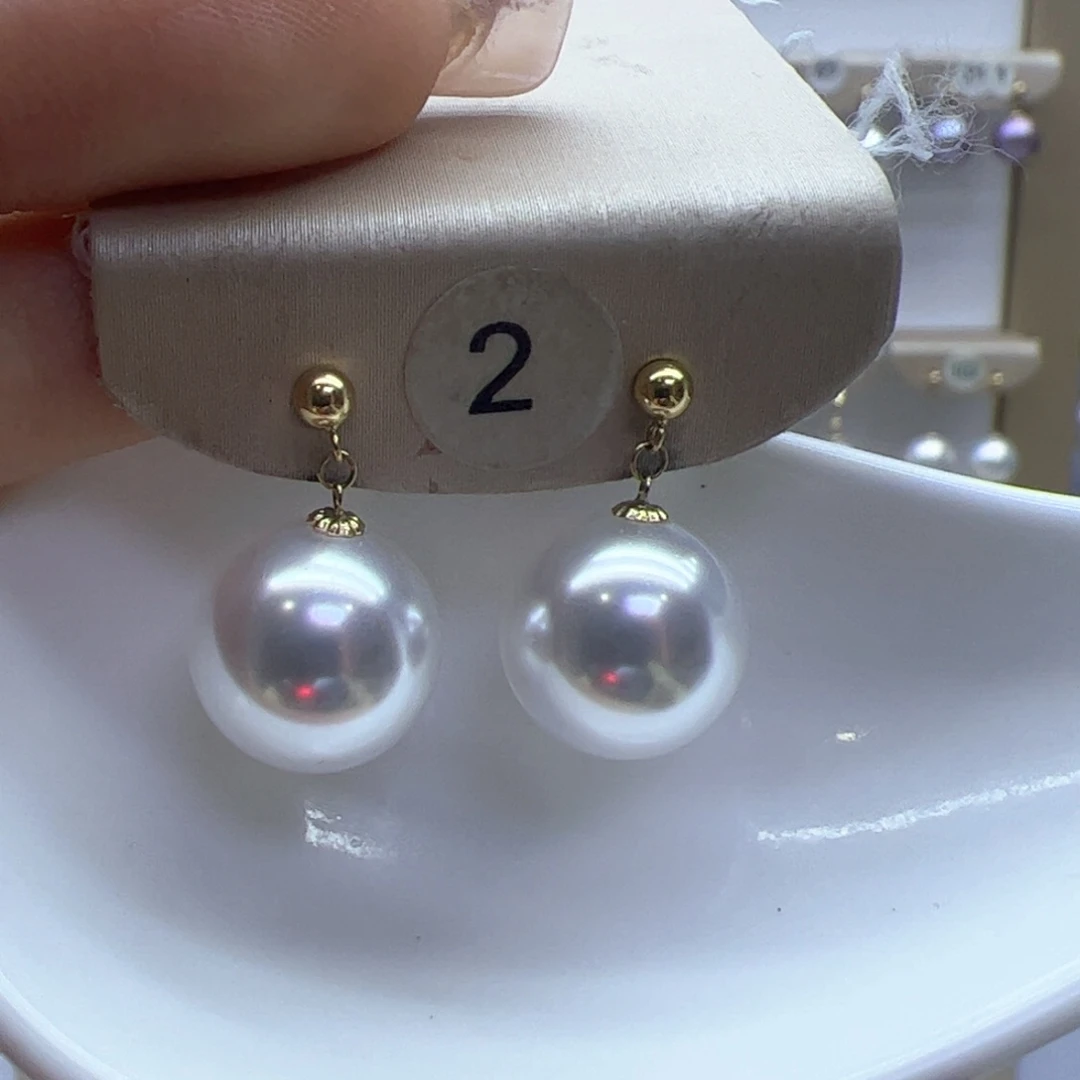 淡水珍珠耳饰18K金镶嵌
