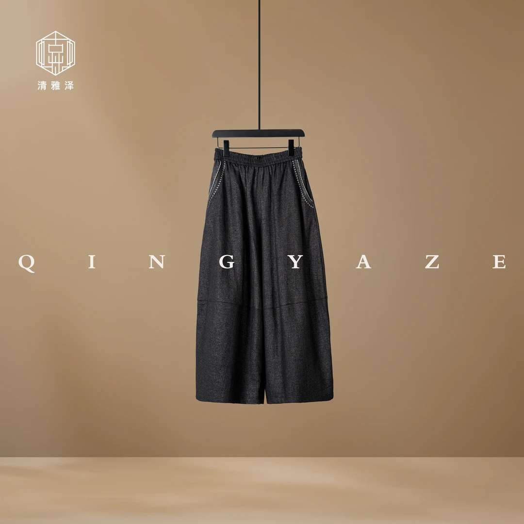 垮垮裤！松弛感重工刺绣长裤！GZ5456