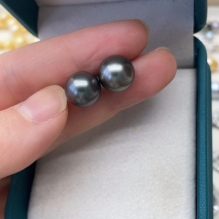 银S925镶嵌海水珍珠耳饰