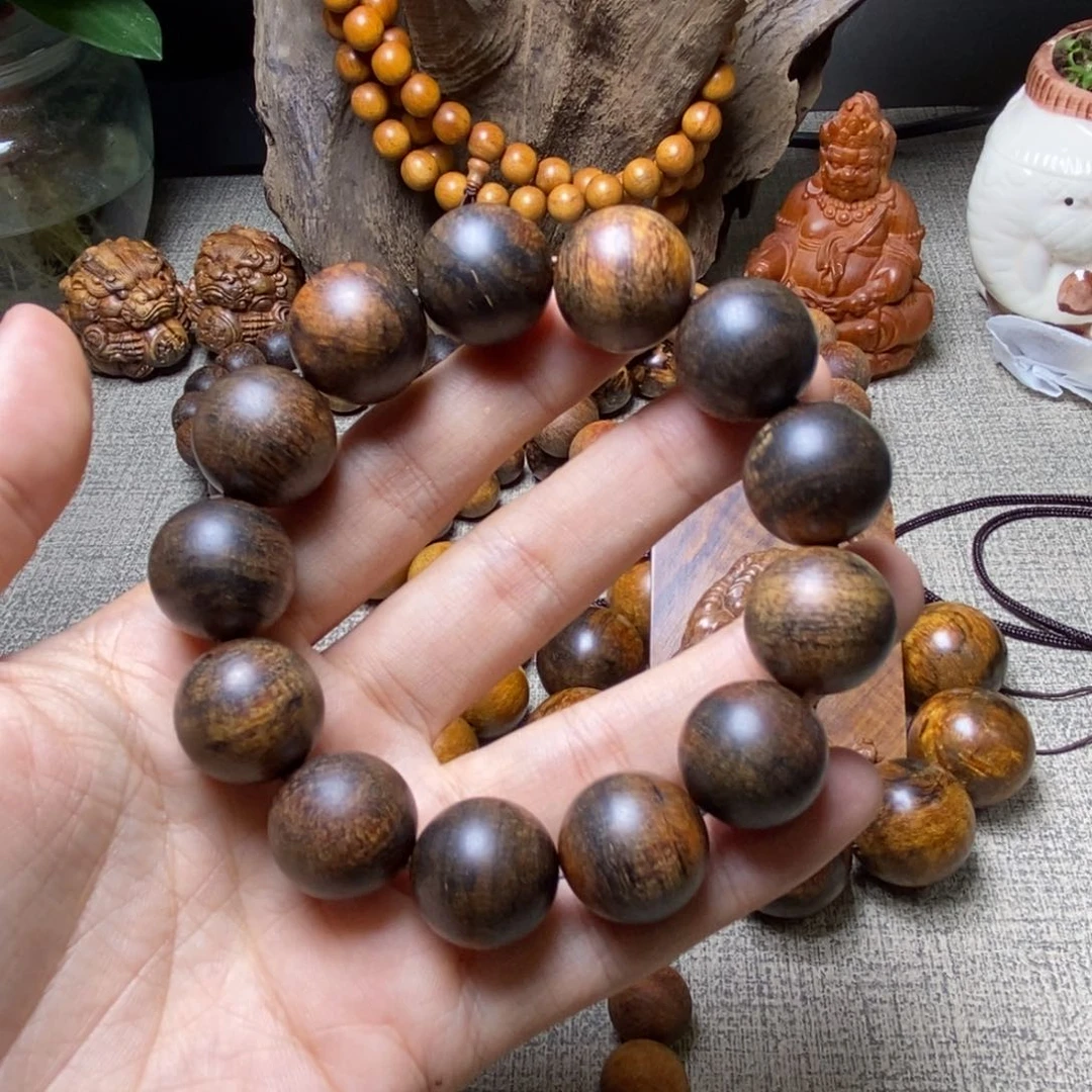 学***一贡木印贡微瑕福利手串18