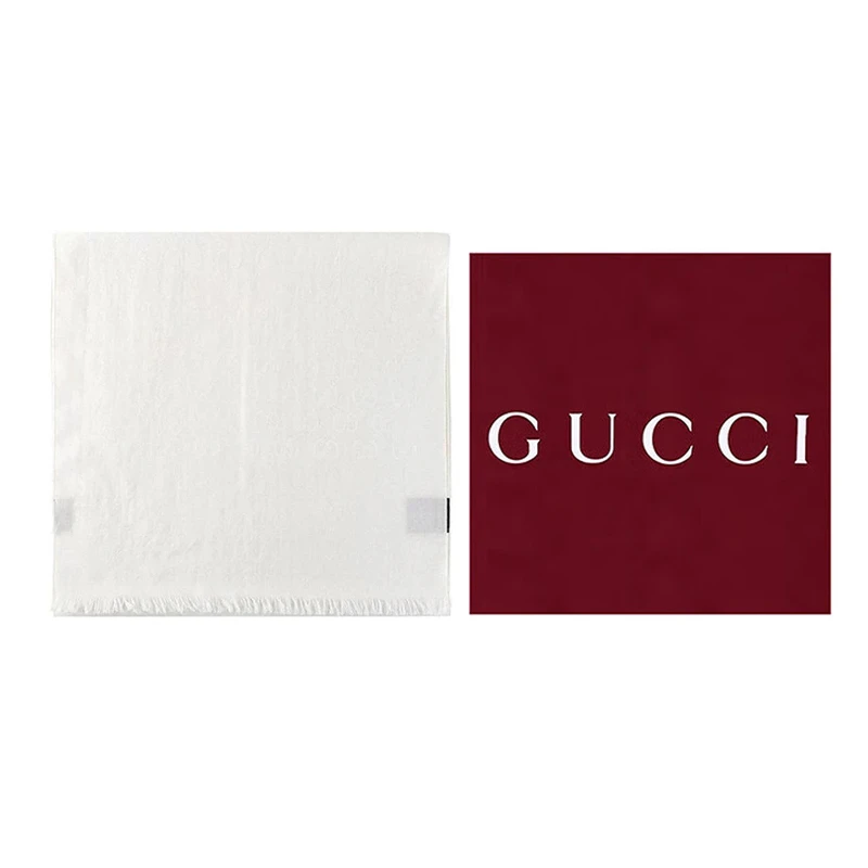 GUCCI/古驰经典双G织花绒线流苏双面围巾情侣款1659043G6469000