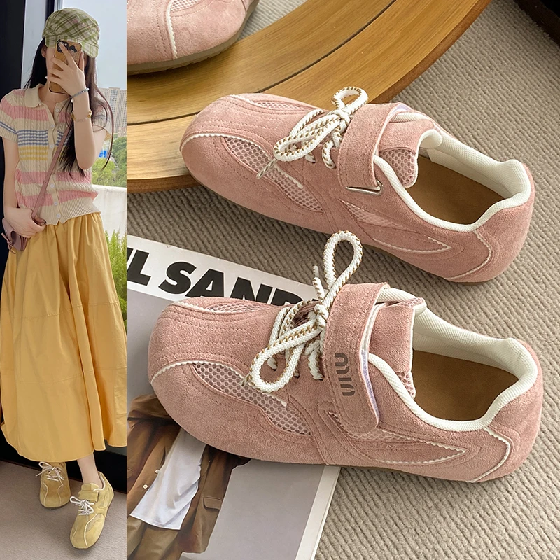 ins厚底德训鞋春秋透气单鞋春季时尚休闲鞋魔术贴休闲运动单鞋