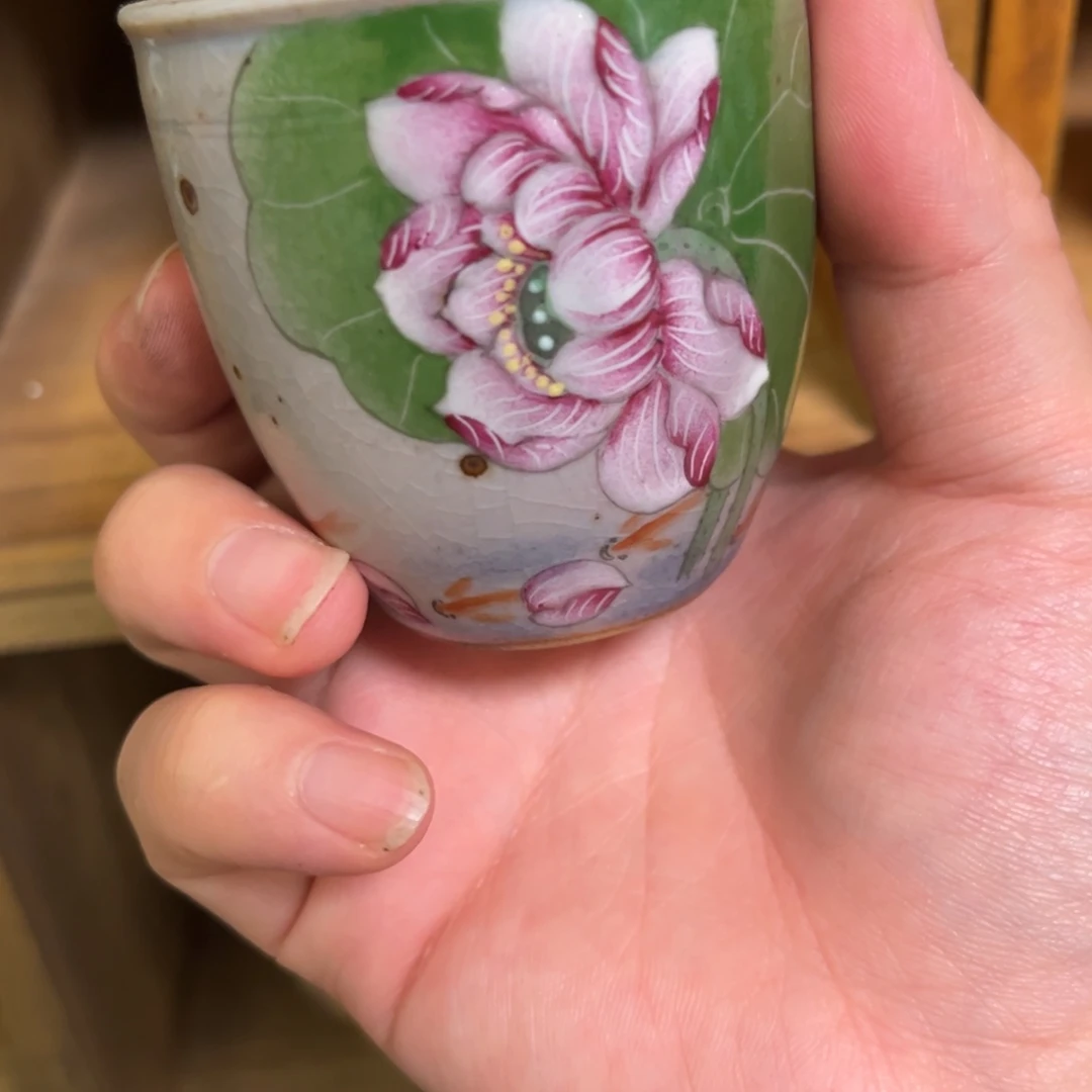 杯柴烧手工手绘陶瓷