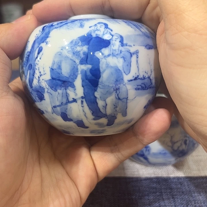*****摆件青花人物苹果尊