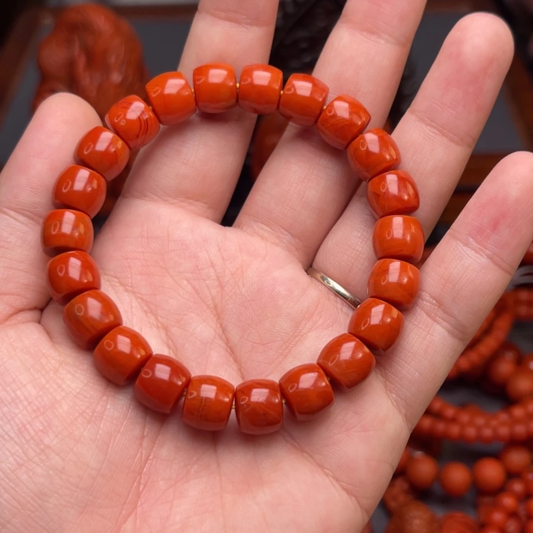 南红玛瑙直切手串卡10尺寸未镶嵌