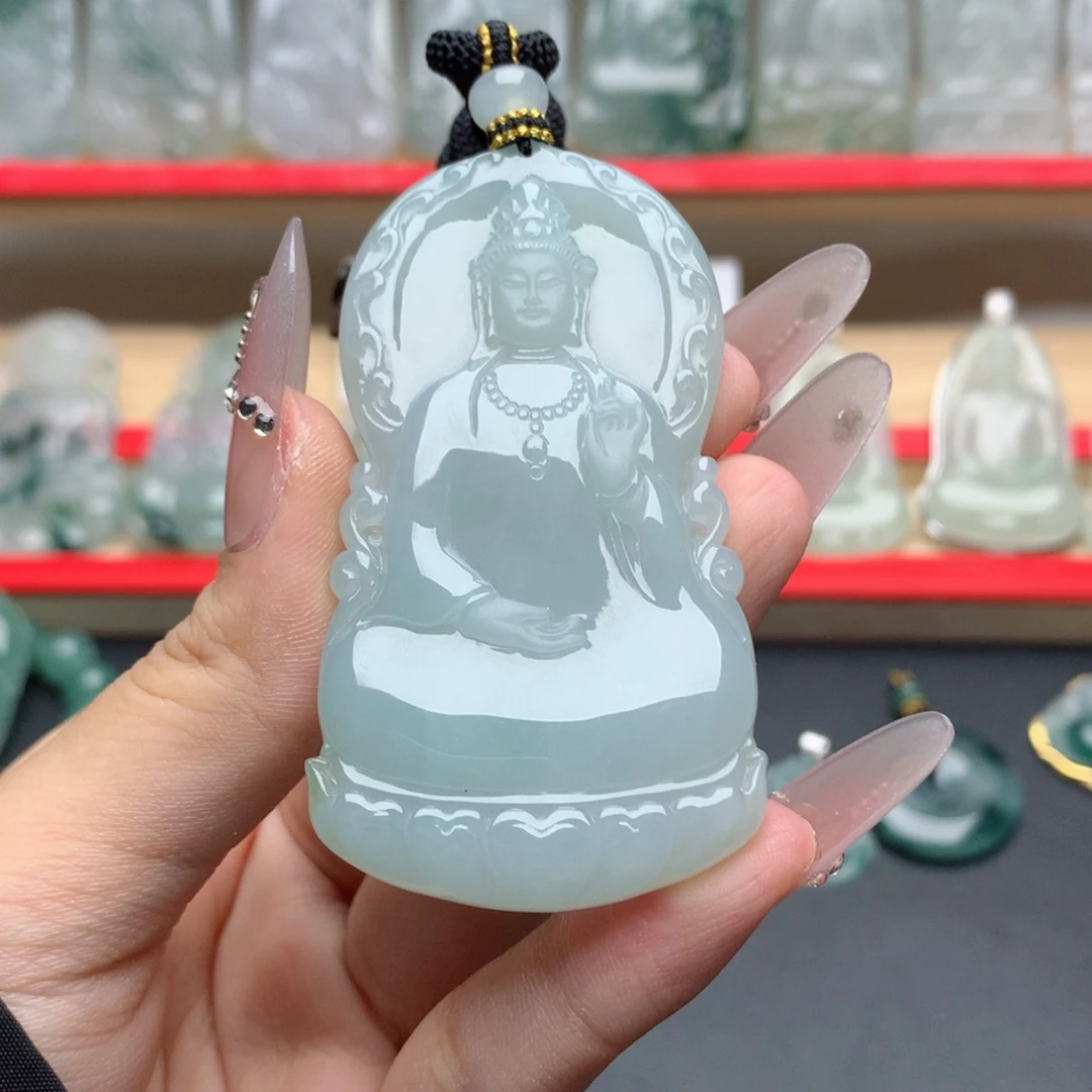 a***福翡翠未镶嵌颈饰素衣观音