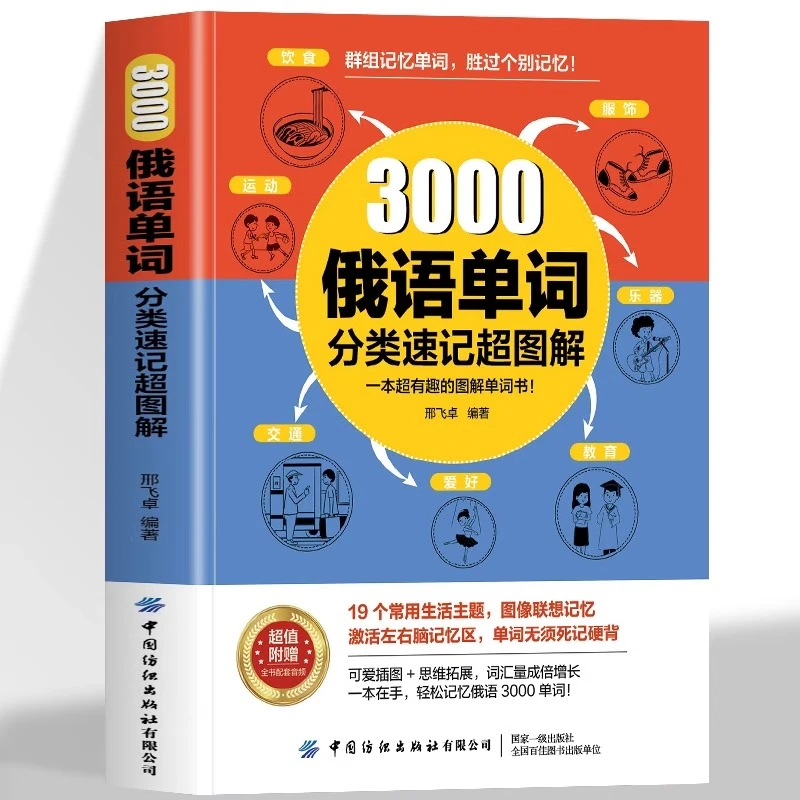 3000俄语单词分类速记超图解群组记忆单词高效俄语单词入门自学