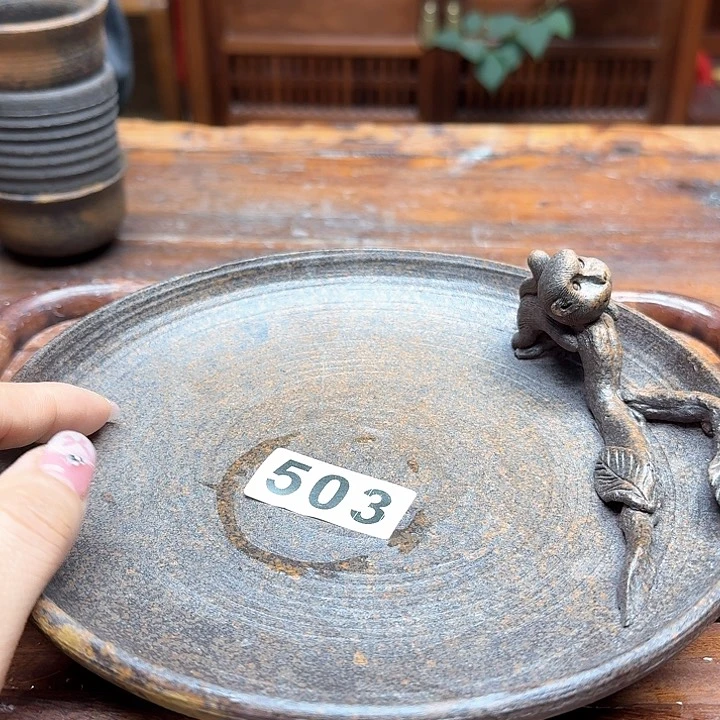 纯手工制作粗陶茶具